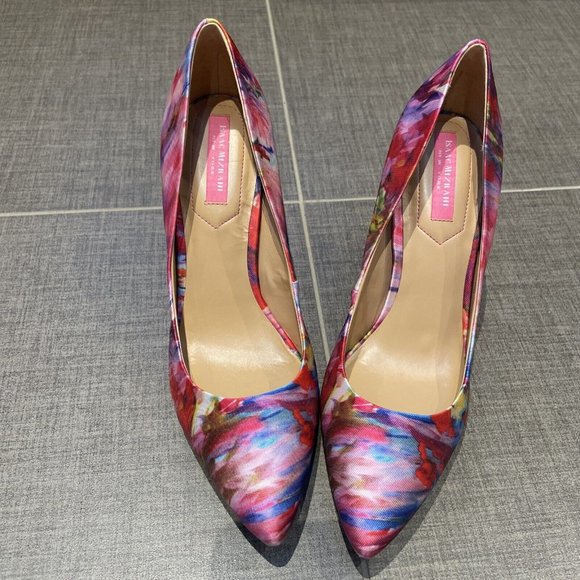 isaac mizrahi islamis high heel pump multicolored fabric nib 8.5 Party - Picture 4 of 8